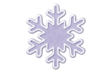 Purple snowflake celebrating winter holidays on transparent background