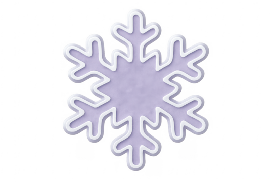 Purple snowflake celebrating winter holidays on transparent background