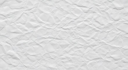 Abstract White Crumpled Paper Texture: Subtle Shadows and Delicate Folds