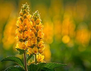 Bright yellow flowers in a field