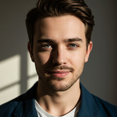 Obraz premium portrait of a handsome young man with a slight smile
