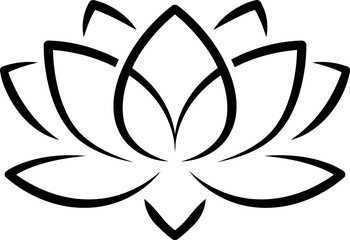 Lotus Flower Logo - Silhouette Design