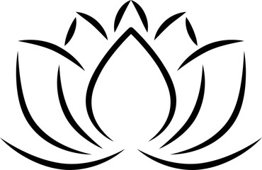 Fototapeta premium Lotus Flower Logo - Silhouette Design