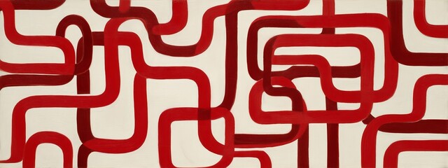 Abstract Red Lines on White Background in Modern Artistic Design