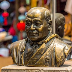 Bronze bust of a man