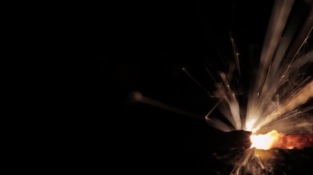Fuse sparks go through the frame, like in the spy movies. You can use it like background for your titles. This video has a black background so you can blend it easily by screen mode in your footage or
