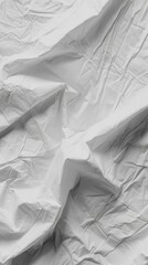 Crumpled White Fabric Texture with Soft Creases and Shadows