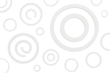 Abstract White Circles Background Design isolated on transparent background
