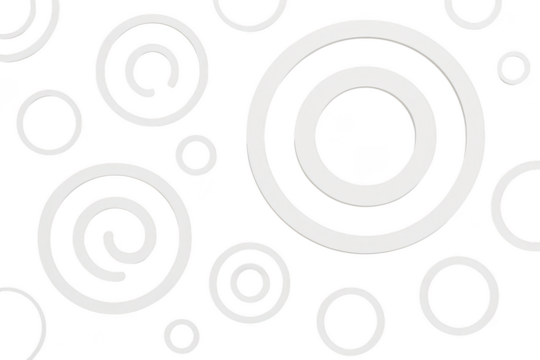 Abstract White Circles Background Design isolated on transparent background
