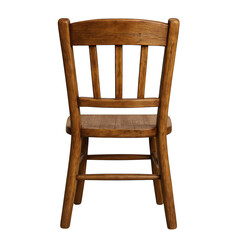 Antique wooden chair isolated closeup isolated on transparent background
