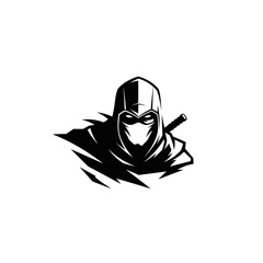 Black and White Ninja Warrior Logo Design
