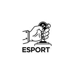 Esport Logo: Hand Holding Joystick Controller