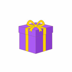 Purple Gift Box with Yellow Ribbon