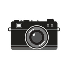 Simple Black and Gray Retro Camera Icon