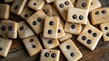 Antique dominoes pile