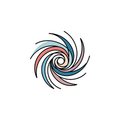 Obraz premium Colorful Abstract Swirl Design with Black Outlines