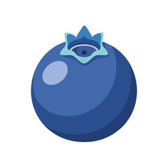 Stylized Illustration of a Single Blueberry Fruit