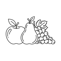 Simple Black and White Fruit Illustration