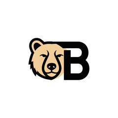 Bear Head Logo with Letter B