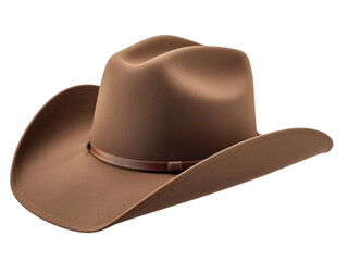 brown cowboy hat, isolated on transparent background PNG created in Generative AI