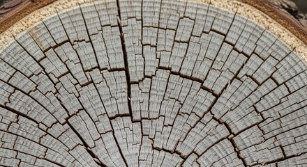 Fototapeta premium Close-up of a weathered tree trunk cross-section (1)
