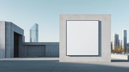 Blank advertisement panel outdoors