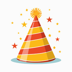 New Year Party Hats Celebration Illustration