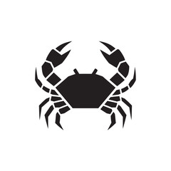 Stylized Black Crab Silhouette with Claws