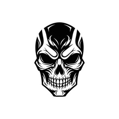 Ornate Skull Graphic Design with Tribal Style