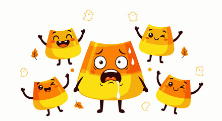 Cute Cartoon Candy Corn Characters.