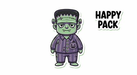 Cute Frankenstein Monster Character for Halloween.