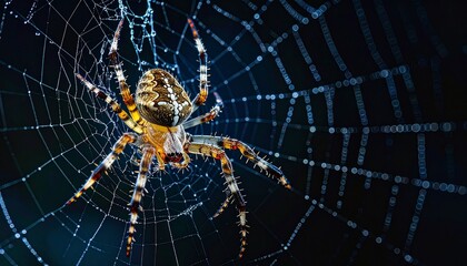 Creepy spider web scene with horror mood