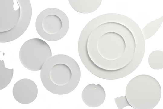 White Circles on Black Backdrop isolated on transparent background