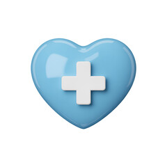 Obraz premium Blue Heart Symbol with White Cross on Black Background love health