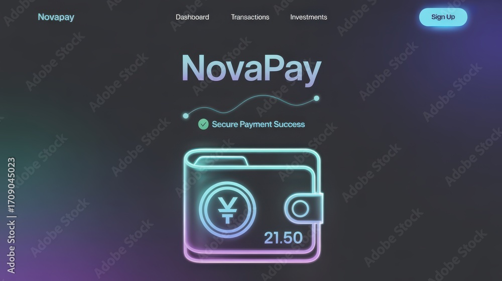 Poster wallet integration success finance transaction concept. digital wallet interface showcasing a secure