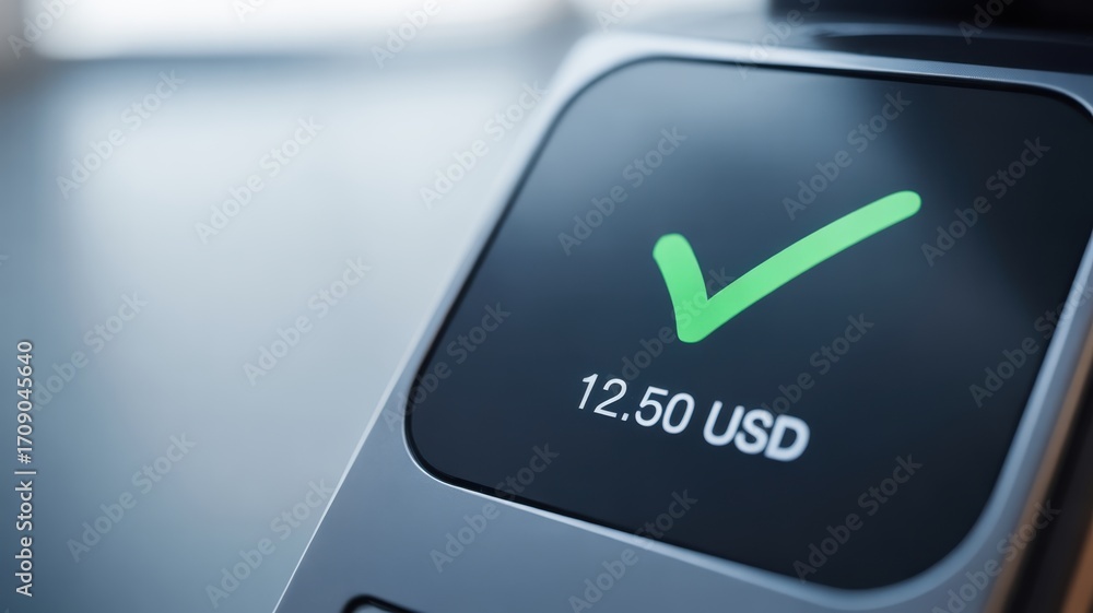Poster wallet integration success finance transaction concept. digital payment confirmation on a modern dev