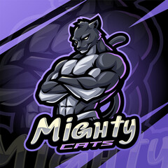 Mighty cats esport mascot logo design