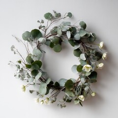 A Winter Wreath With A Minimalist Eucalyptus And Hellebore Design