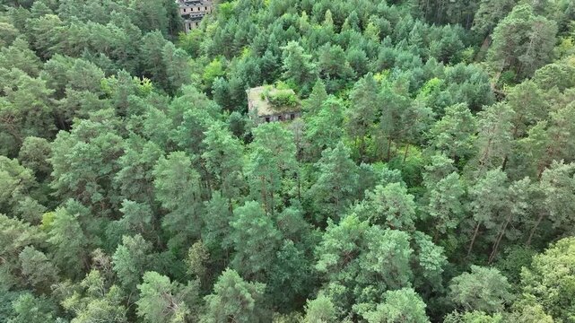 Aerial Bydgoszcz Poland German DAG explosive factory ruins 1. Northern Poland. One of largest WW II German war ammunition explosive manufacturing facilities. Slave labor Jews and Polish.