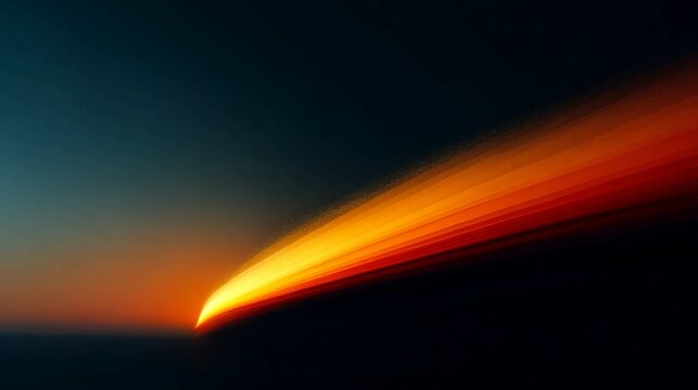 Dynamic fiery light streaks across a dark, atmospheric expanse, evoking energy and motion.