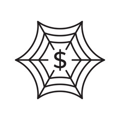 Hedge fund management icon vector with dollar in web. Perfect for finance, investment, portfolio strategy, alternative assets, risk management, wealth funds, private equity, and financial advisory.