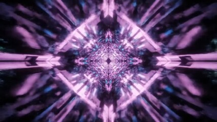 Abstract kaleidoscopic pattern with purple and blue highlights
