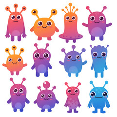 Fototapeta premium Gradient Alien Characters