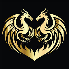 
phoenix head logo design vector template. Luxury heraldic phoenix symbol. Phoenix Bird Wings Logo Design Template.