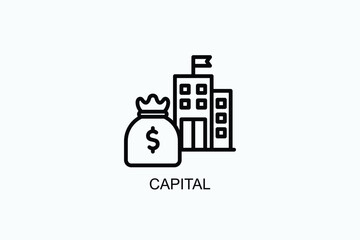 Capital Icon Or Logo Isolated Vector Illustration