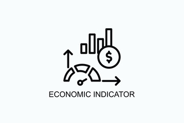 Economic Indicator Icon Or Logo Isolated Vector Illustration