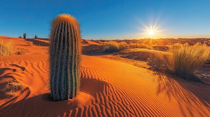 Desert cactus sunrise