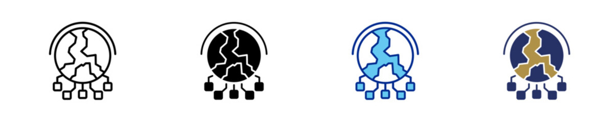 Globalization  Icon Set Multiple Style Collection