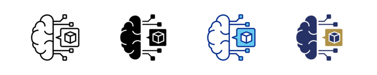 Artificial Intelligence  Icon Set Multiple Style Collection