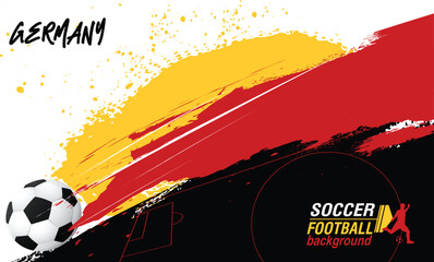 Football or soccer abstract background from paint brushes. Soccer Template design, soccer banner template , Germany flag, Brush texture grunge, football cup.eps10